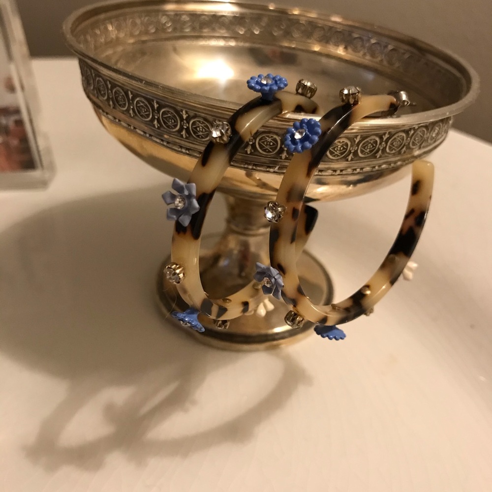 J. Crew Tortoise Flower Hoops